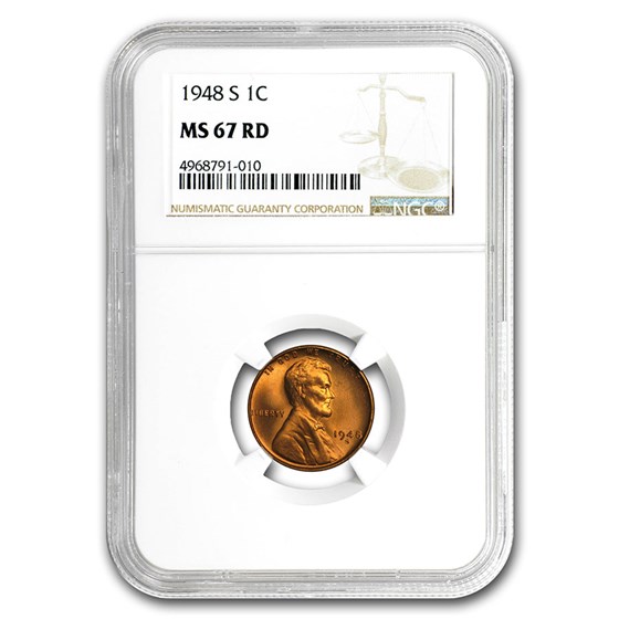 1948-S Lincoln Cent MS-67 NGC (Red) 1948-S Lincoln Cent MS-67 NGC (Red)