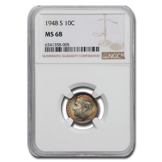 1948-S Roosevelt Dime MS-68 NGC 1948-S Roosevelt Dime MS-68 NGC