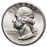 1948-S Washington Quarter 40-Coin Roll BU