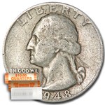 1948 Washington Quarter 40-Coin Roll Avg Circ