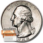 1948 Washington Quarter 40-Coin Roll BU
