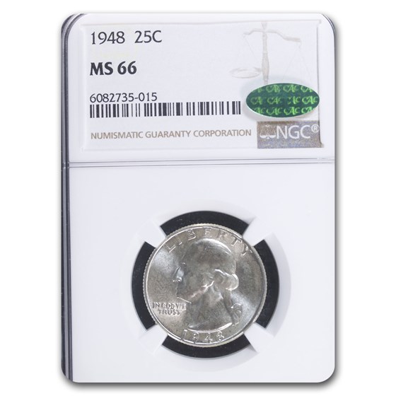 1948 Washington Quarter MS-66 NGC CAC 1948 Washington Quarter MS-66 NGC CAC