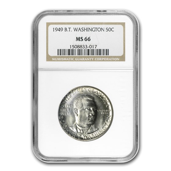 1949 Booker T. Washington Half Dollar MS-66 NGC 1949 Booker T. Washington Half Dollar MS-66 NGC