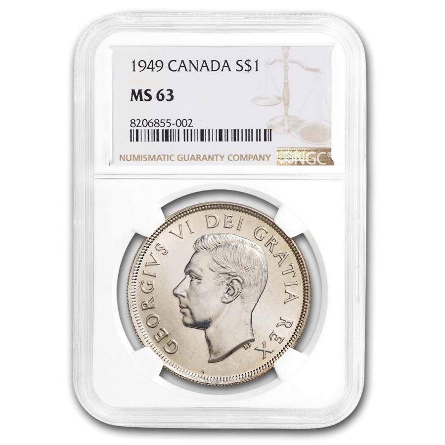 1949 Canada Silver Dollar George VI MS-63 NGC