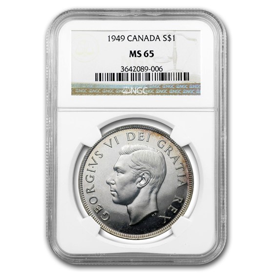 1949 Canada Silver Dollar George VI MS-65 NGC 1949 Canada Silver Dollar George VI MS-65 NGC