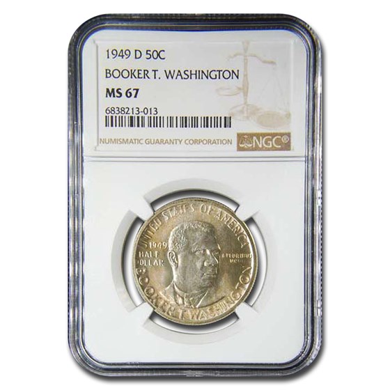 1949-D Booker T. Washington Half Dollar Commem MS-67 NGC 1949-D Booker T. Washington Half Dollar Commem MS-67 NGC