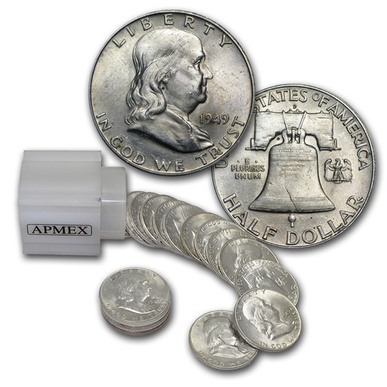 1949-D Franklin Half Dollar 20-Coin Roll BU 1949-D Franklin Half Dollar 20-Coin Roll BU