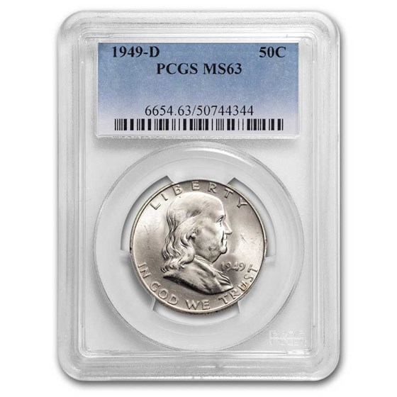 1949-D Franklin Half Dollar MS-63 PCGS 1949-D Franklin Half Dollar MS-63 PCGS