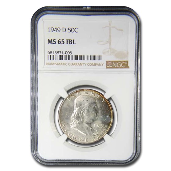 1949-D Franklin Half Dollar MS-65 NGC (FBL) 1949-D Franklin Half Dollar MS-65 NGC (FBL)