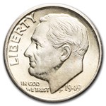 1949-D Roosevelt Dime AU