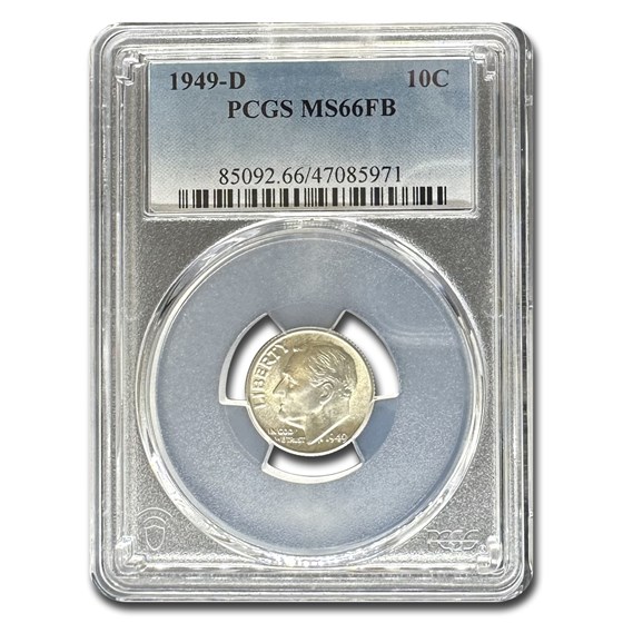 1949-D Roosevelt Dime MS-66 PCGS (FB) 1949-D Roosevelt Dime MS-66 PCGS (FB)