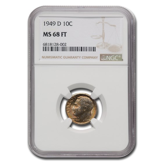 1949-D Roosevelt Dime MS-68 NGC (FT) 1949-D Roosevelt Dime MS-68 NGC (FT)