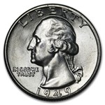 1949-D Washington Quarter 40-Coin Roll BU