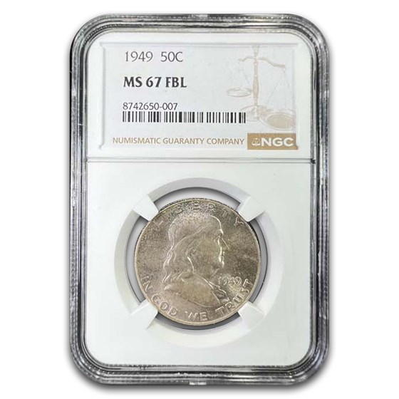 1949 Franklin Half Dollar MS-67 NGC (FBL)