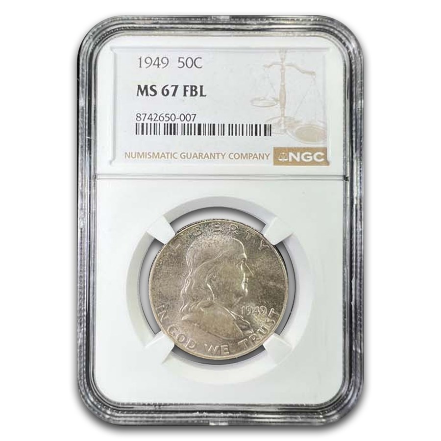 1949 Franklin Half Dollar MS-67 NGC (FBL)