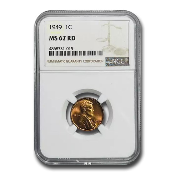 1949 Lincoln Cent MS-67 NGC (Red) 1949 Lincoln Cent MS-67 NGC (Red)