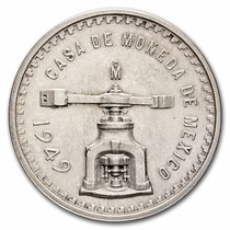 1949年 メキシコ 1 Onza Scales 大型銀貨 1949 Mexico 1 oz Silver Onza Balance Scale AU