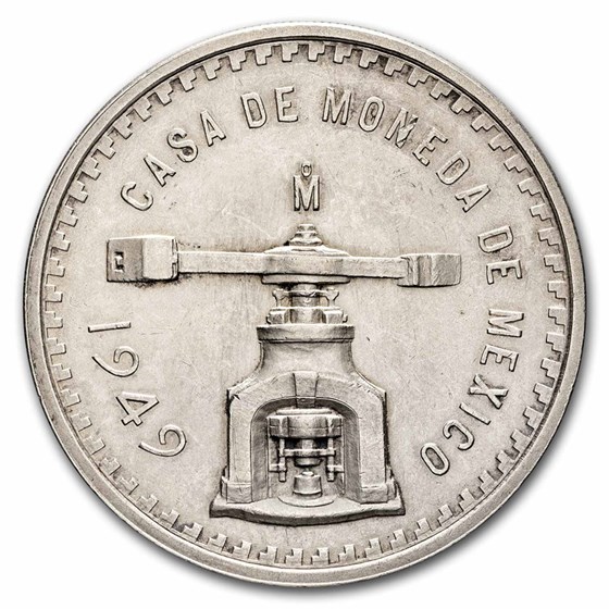 1949 Mexico 1 oz Silver Onza Balance Scale AU 1949 Mexico 1 oz Silver Onza Balance Scale AU