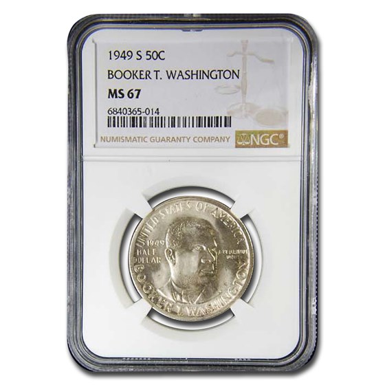 1949-S Booker T. Washington Half Dollar MS-67 NGC 1949-S Booker T. Washington Half Dollar MS-67 NGC