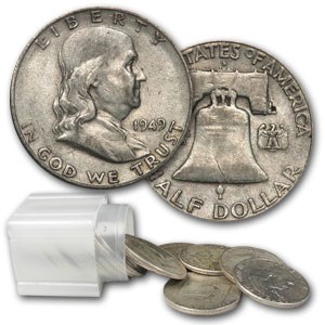 1949-S Franklin Half Dollar 20-Coin Roll Avg Circ 1949-S Franklin Half Dollar 20-Coin Roll Avg Circ