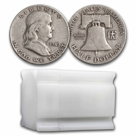 1949-S Franklin Half Dollar 20-Coin Roll Avg Circ 1949-S Franklin Half Dollar 20-Coin Roll Avg Circ