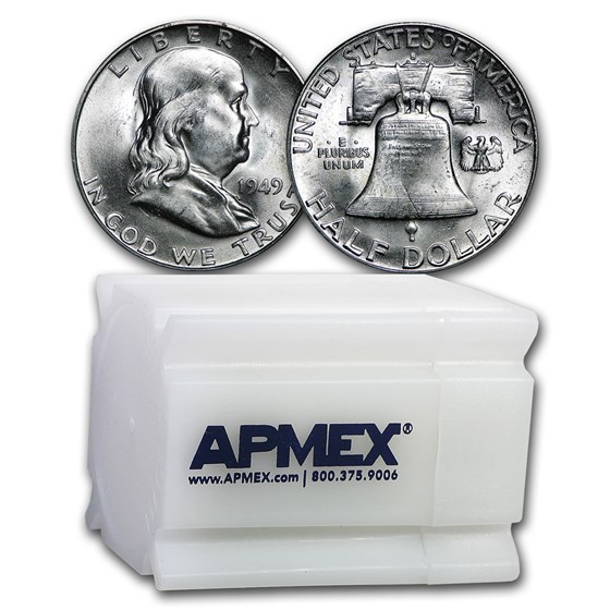 1949-S Franklin Half Dollar 20-Coin Roll BU 1949-S Franklin Half Dollar 20-Coin Roll BU