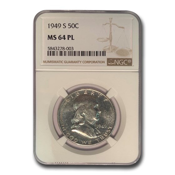 1949-S Franklin Half Dollar MS-64 NGC (PL) 1949-S Franklin Half Dollar MS-64 NGC (PL)