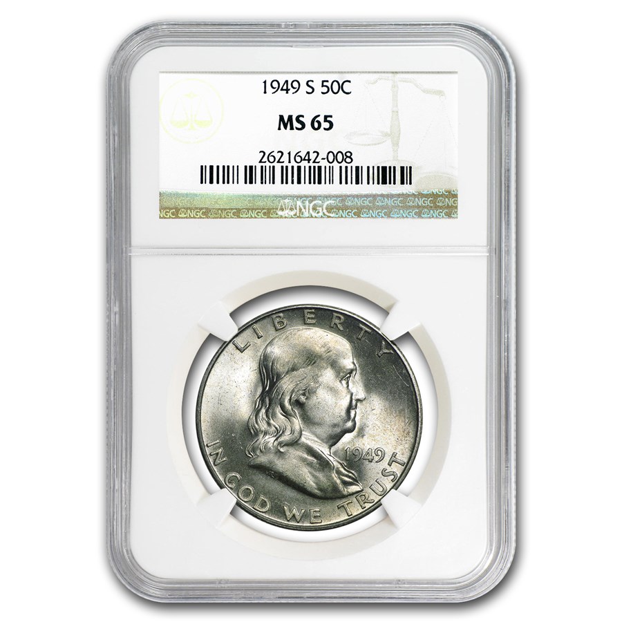 1949-S Franklin Half Dollar MS-65 NGC