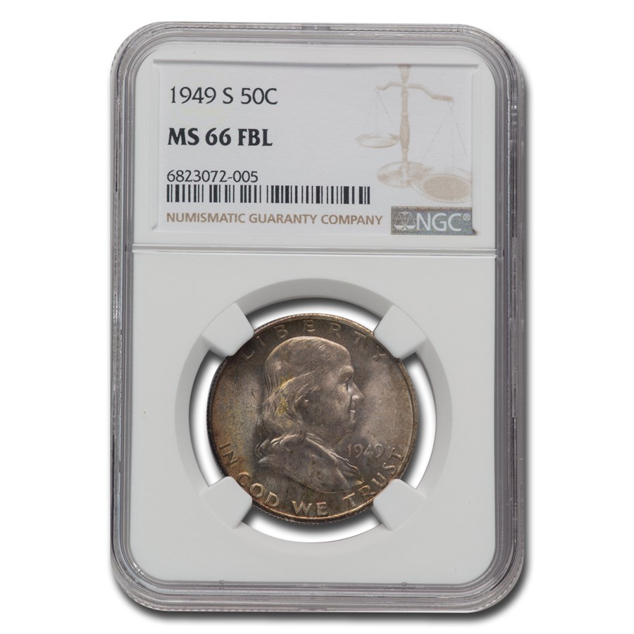 1949-S Franklin Half Dollar MS-66 NGC (FBL)