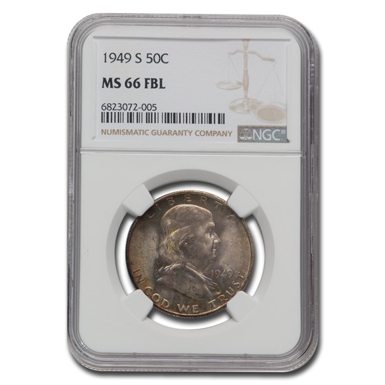 1949-S Franklin Half Dollar MS-66 NGC (FBL) 1949-S Franklin Half Dollar MS-66 NGC (FBL)