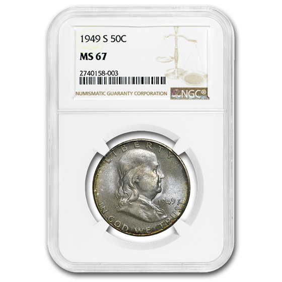 1949-S Franklin Half Dollar MS-67 NGC 1949-S Franklin Half Dollar MS-67 NGC