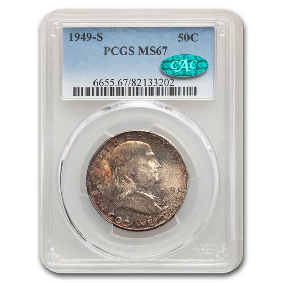 1949-S Franklin Half Dollar MS-67 PCGS CAC 1949-S Franklin Half Dollar MS-67 PCGS CAC