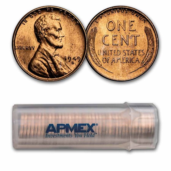 1949-S Lincoln Cent 50-Coin Roll BU 1949-S Lincoln Cent 50-Coin Roll BU