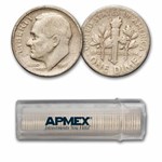 1949-S Roosevelt Dime 50-Coin Roll Avg Circ