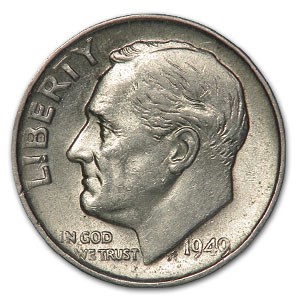 1949-S Roosevelt Dime AU 1949-S Roosevelt Dime AU