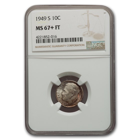 1949-S Roosevelt Dime MS-67+ NGC (FT) 1949-S Roosevelt Dime MS-67+ NGC (FT)