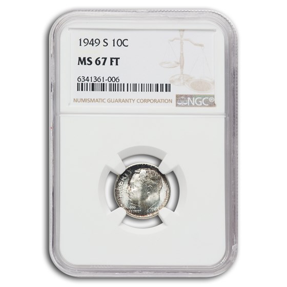 1949-S Roosevelt Dime MS-67 NGC (FT) 1949-S Roosevelt Dime MS-67 NGC (FT)