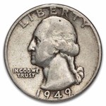 1949 Washington Quarter 40-Coin Roll Avg Circ