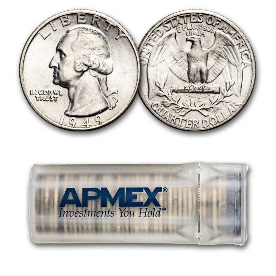 1949 Washington Quarter 40-Coin Roll BU