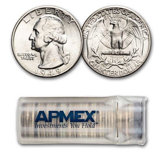 1949 Washington Quarter 40-Coin Roll BU 1949 Washington Quarter 40-Coin Roll BU
