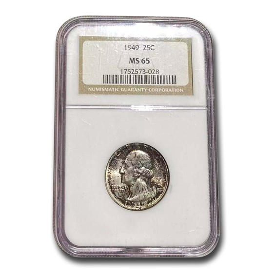 1949 Washington Quarter MS-65 NGC 1949 Washington Quarter MS-65 NGC