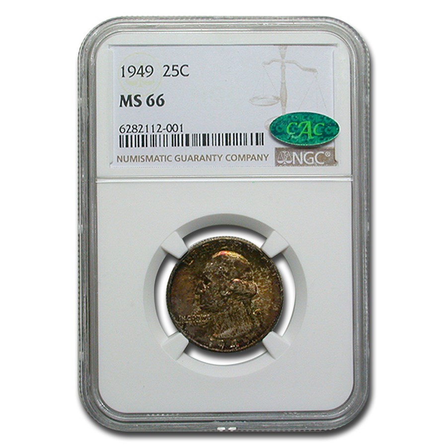 1949 Washington Quarter MS-66 NGC CAC (Toned)