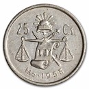 1950-1953 Mexico Billon 25 Centavos BU