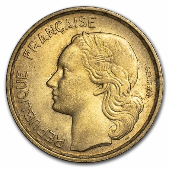 1950-1954 French Fourth Republic CU-AI 20 Francs BU 1950-1954 French Fourth Republic CU-AI 20 Francs BU