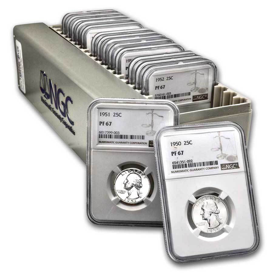 1950-1964 Washington Quarter PF-67 NGC (15 Proof Set)