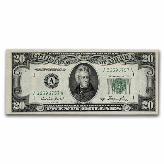 1950-A (A-Boston) $20 FRN CU (Fr#2060-A) 1950-A (A-Boston) $20 FRN CU (Fr#2060-A)
