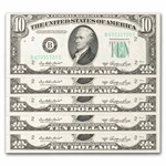 1950-A (B-New York) $10 FRN CU (Fr#2011-B) 8 consecutive