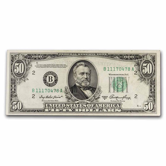 1950-A (B-New York) $50 FRN XF (Fr#2108-B) 1950-A (B-New York) $50 FRN XF (Fr#2108-B)