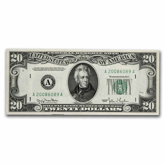 1950 (A-Boston) $20 FRN AU (Fr#2059-A) 1950 (A-Boston) $20 FRN AU (Fr#2059-A)