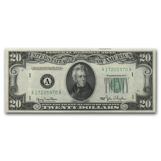 1950 (A-Boston) $20 FRN CU (Fr#2059-A) 1950 (A-Boston) $20 FRN CU (Fr#2059-A)